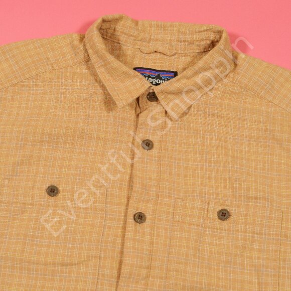 Patagonia Other - Patagonia Hemp Cotton Short Sleeve Back Step Shirt in Orange Plaid Size …
